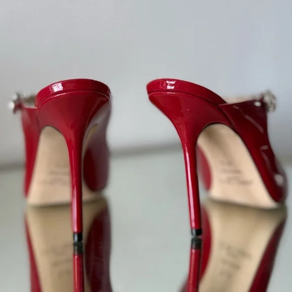 New Jimmy Choo Bing 100 Embellished High Heel Mules $1,095 37.5 - Picture 12 of 15